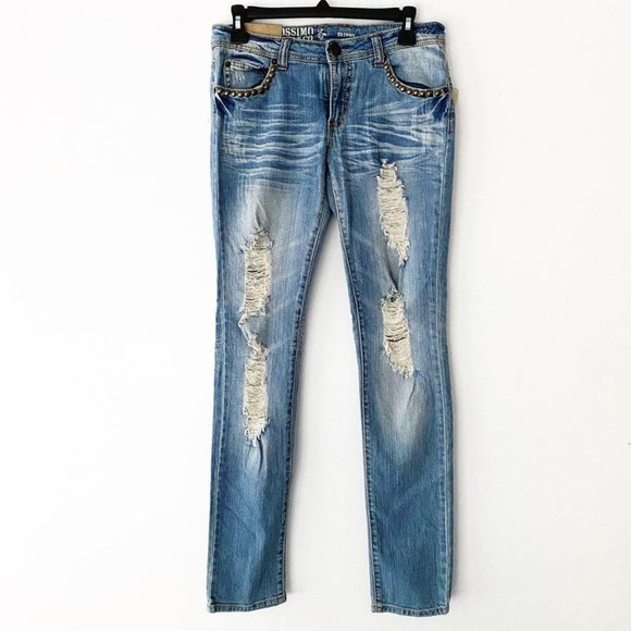 Mossimo Supply Co. Denim - Ripped Studded Mossimo Denim Skinny Jeans